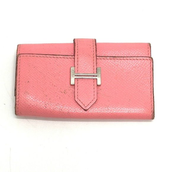 HERMES HHardware Bearn 4-Ring Key Case Epsom pink - Picture 1 of 10